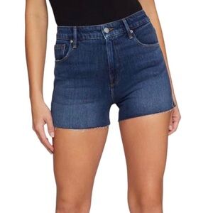 Good American Cut Off Denim Shorts Size 15 High Waist Inclusive Sizing GCOS991C